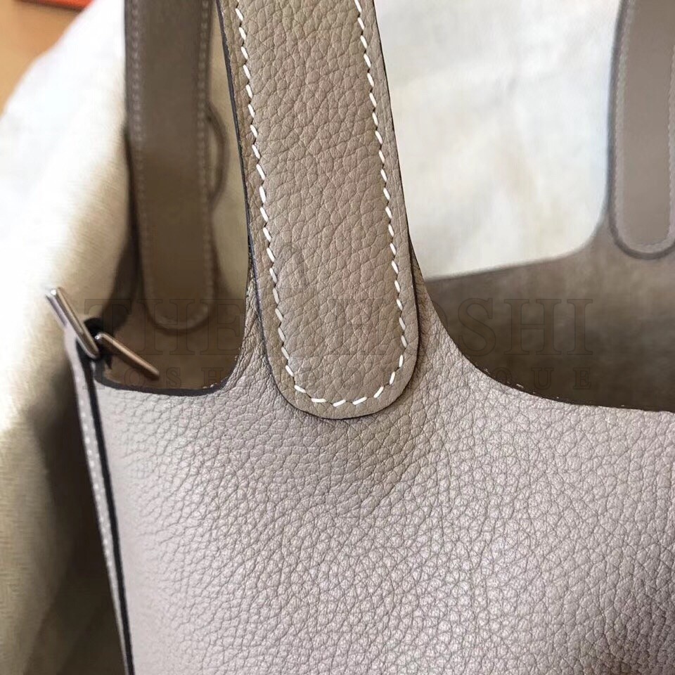 H**me5 Tourterelle Picotin Lock MM 22cm Handmade Bag Master Quality