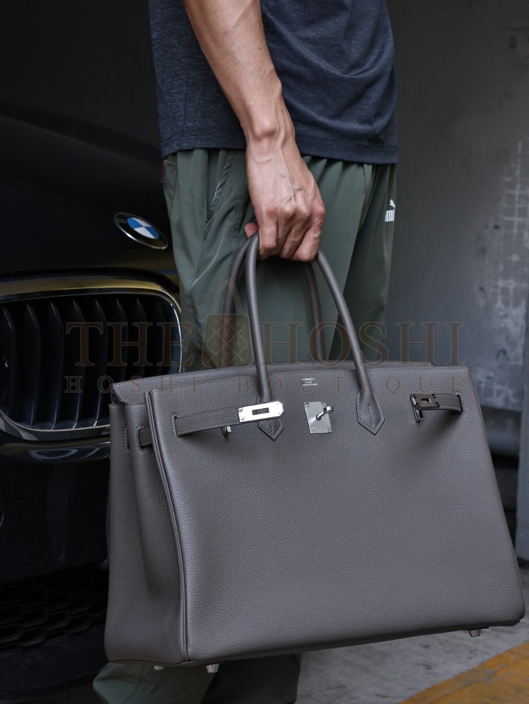 H**me5 Birkin 40 in Togo leather with a Tarnished Grey bag Master Quality