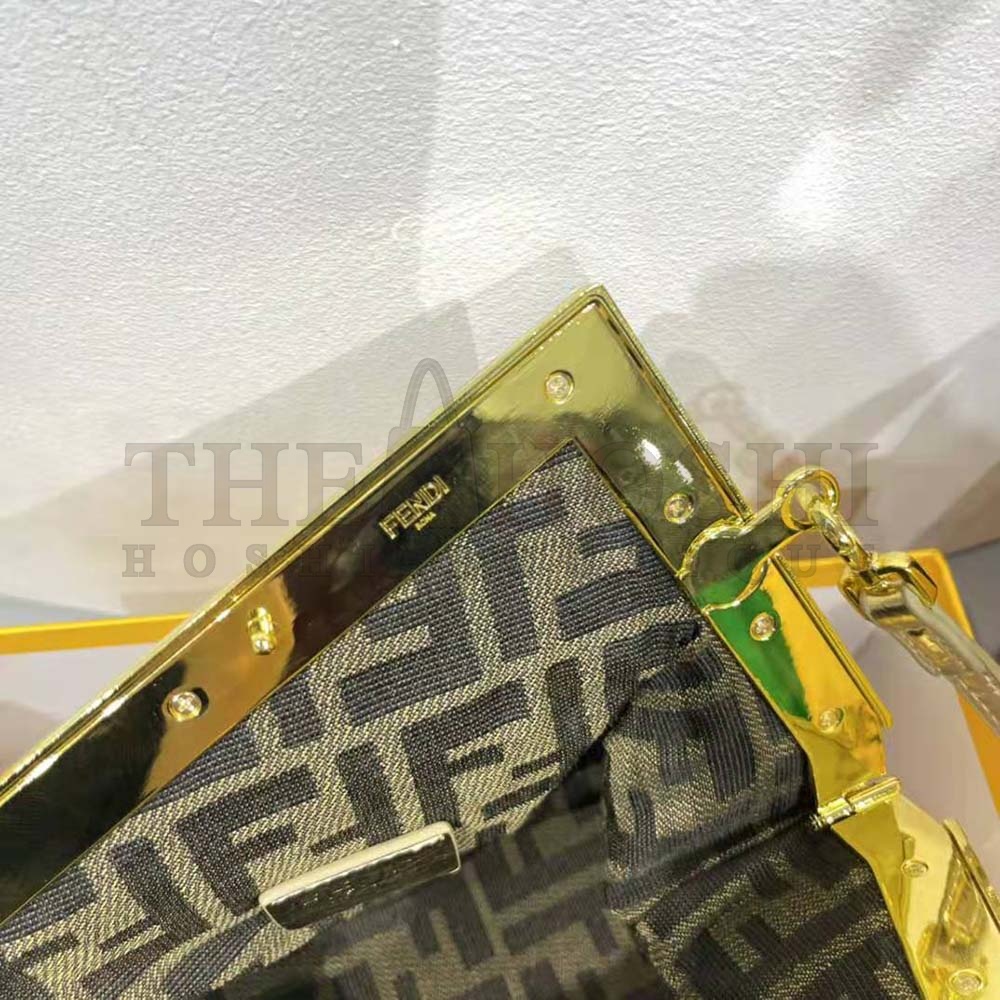 F**di Women First Small Silver Laminated Leather Bag Master Quality