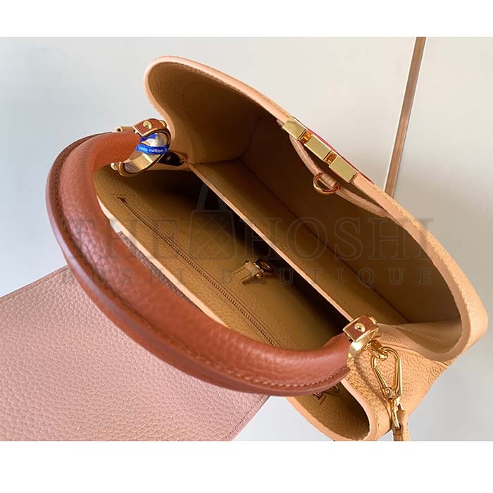 L0vis Vvtt0n LV Women Capucines MM Handbag Beige Brown Taurillon Leather Master Quality