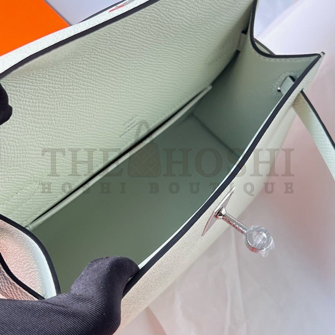 H**me5 Kelly Pochette Handmade Bag In Vert Fizz Epsom Calfskin Master Quality