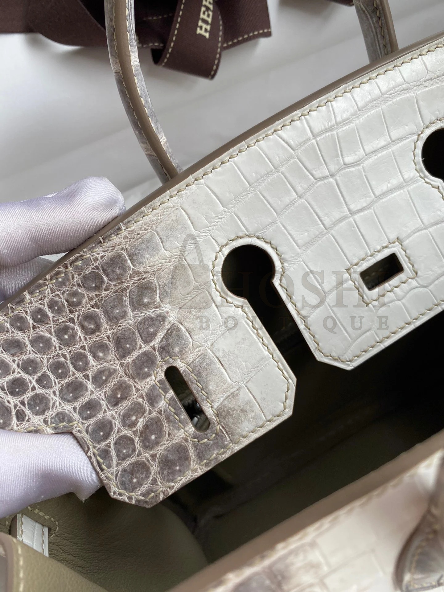 H**me5 Birkin 25 D1am0nd Bag In Himalaya Niloticus Crocodile Skin Master Quality