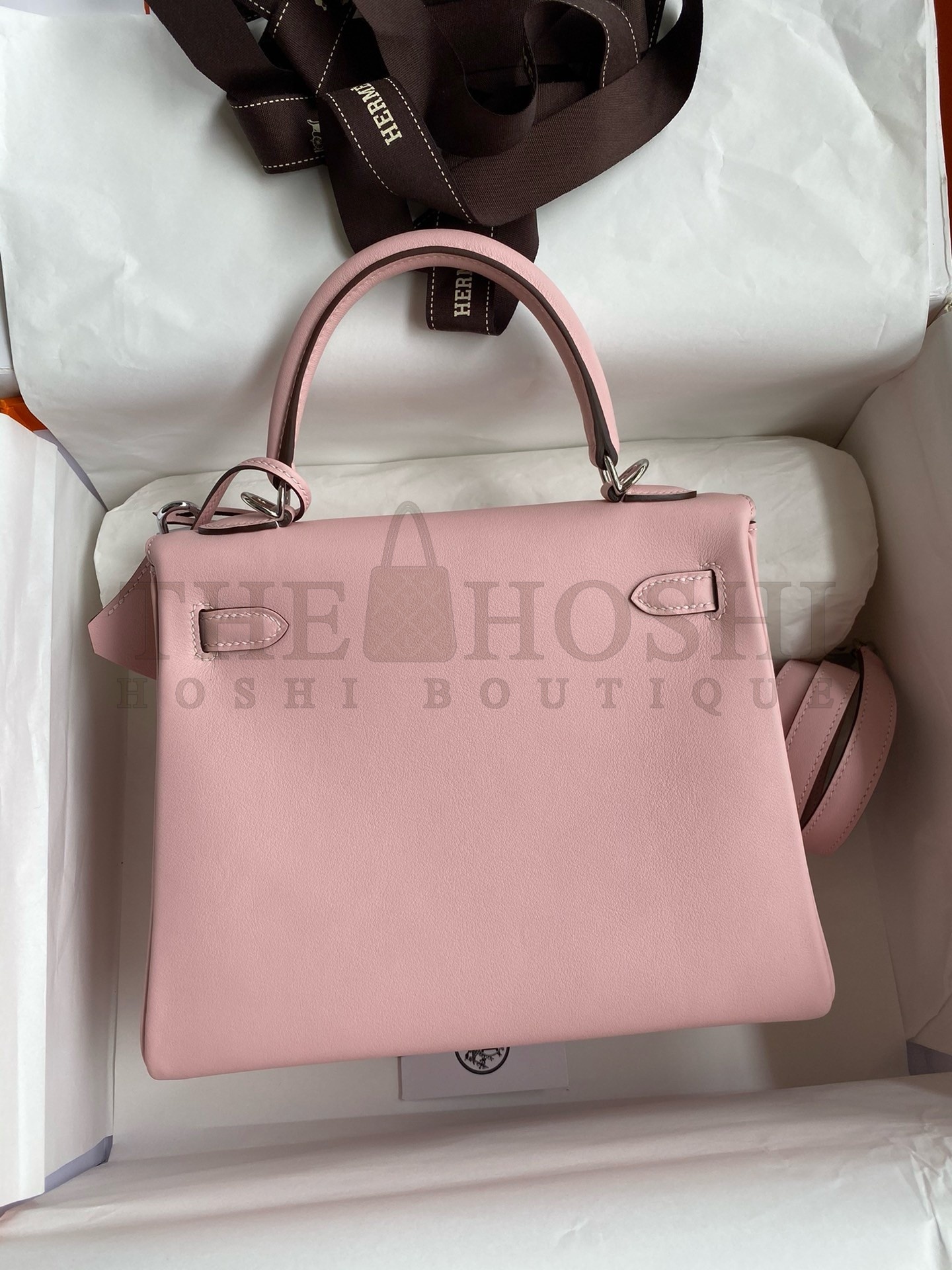 H**me5 Kelly Retourne 25 Handmade Bag In Rose Sakura Swift Calfskin Master Quality