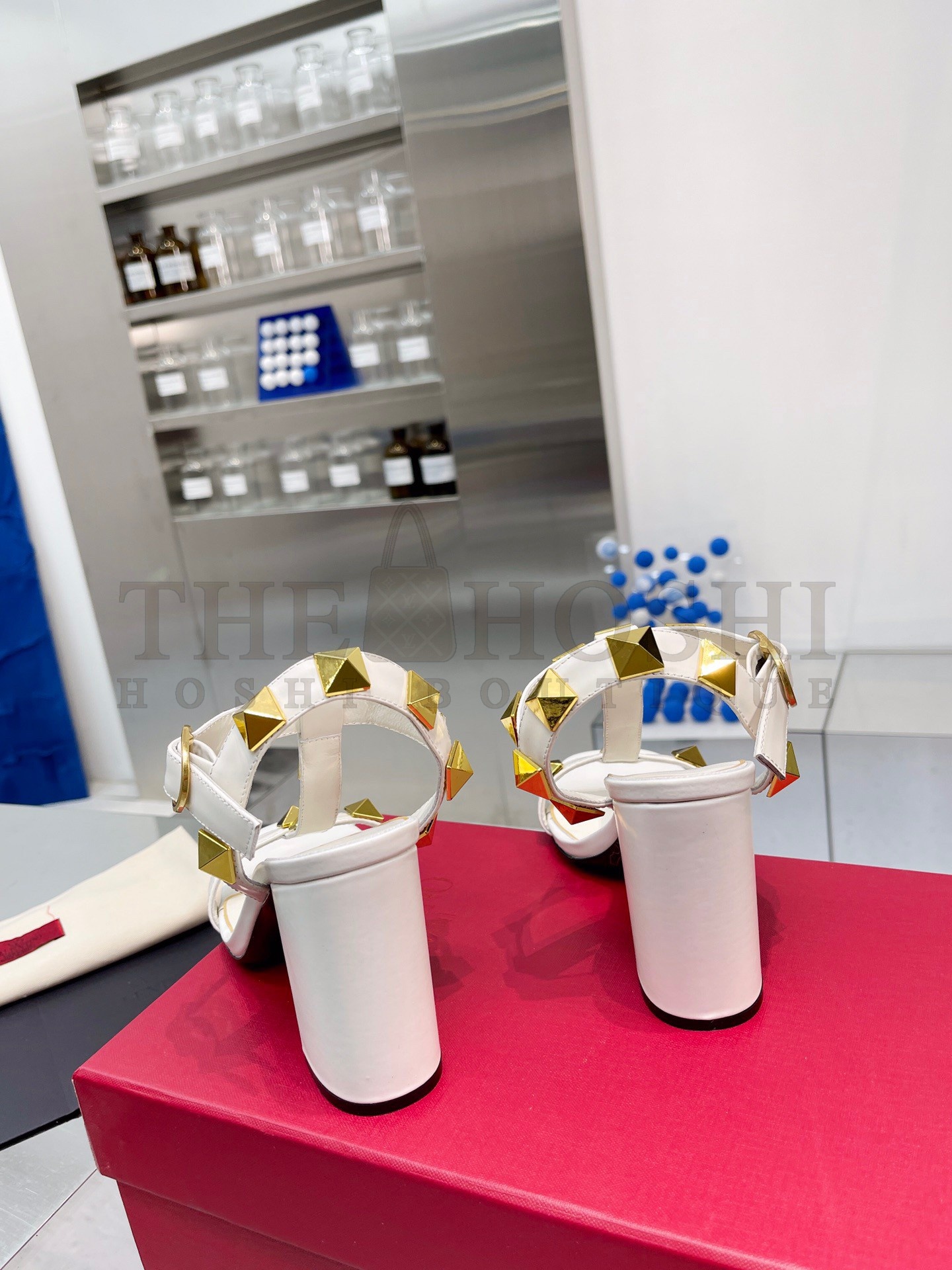 Va1e*ntin0 Roman Stud Sandals 90mm In White Calfskin Master Quality