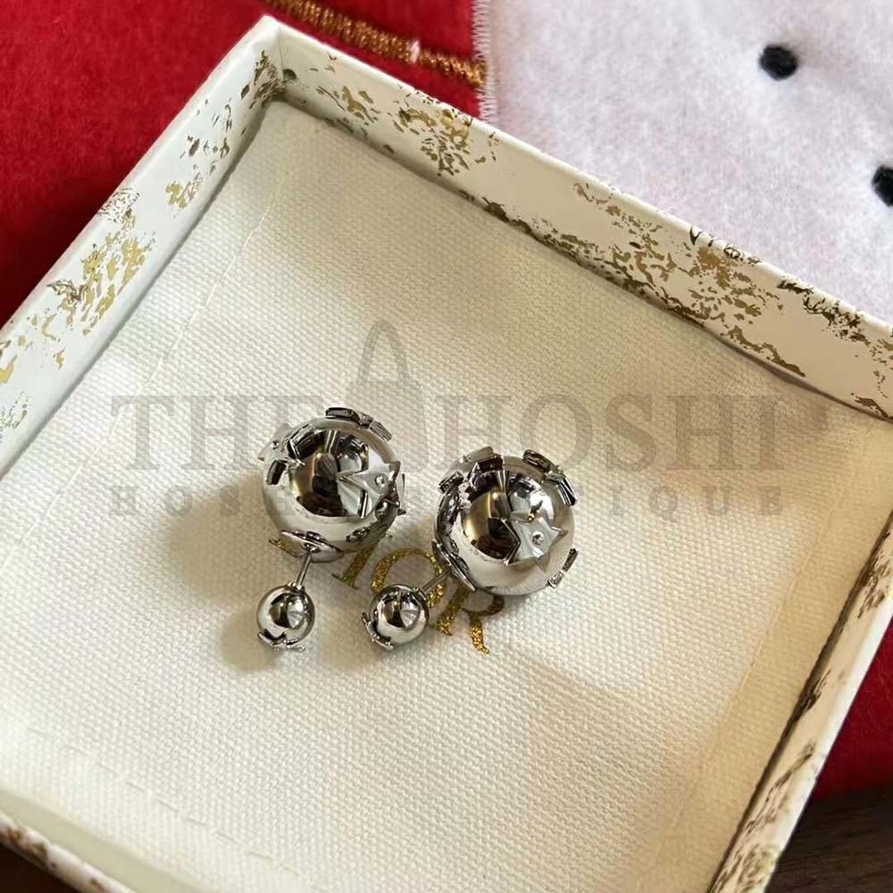 D10r Women Tribales Earrings Silver and Silver-Tone Crystals Master Quality