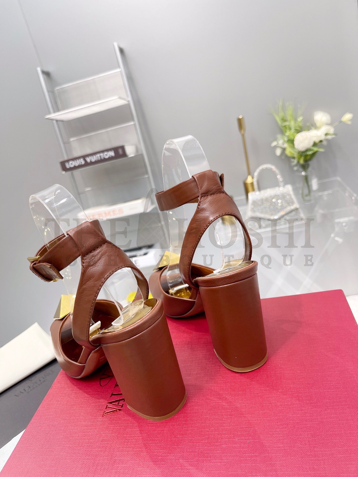 Va1e*ntin0 One Stud Sandals 90mm In Brown Calfskin Master Quality