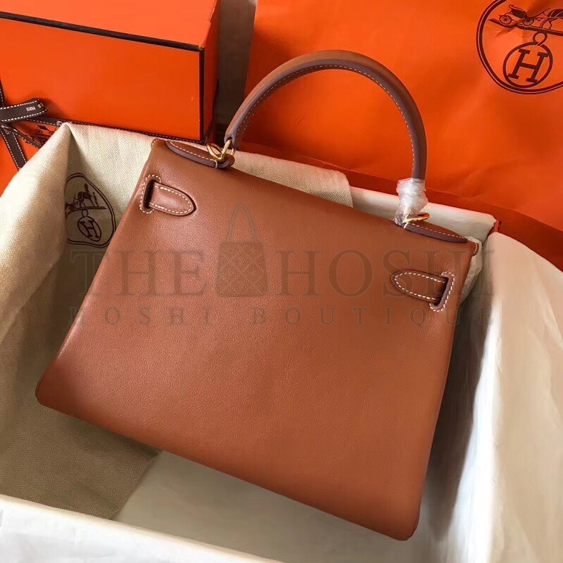 H**me5 Gold Swift Kelly 28cm Handmade Bag Master Quality