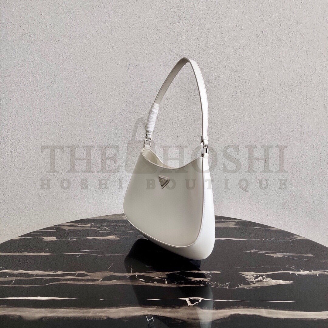 Pra*a Cleo Small Shoulder Bag In White Brushed Leather Master Quality