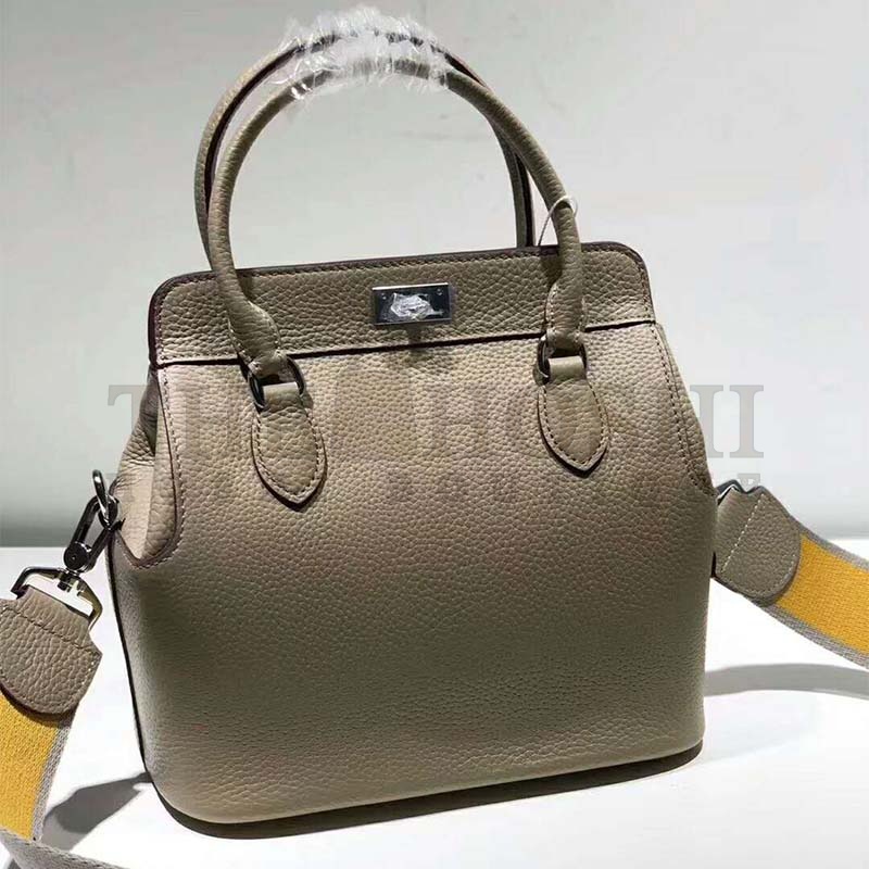 H**me5 Women Toolbox 26 Bag in Calfskin Leather-Silver Master Quality