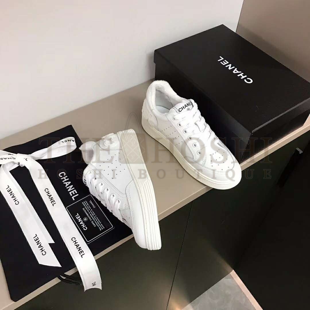 Ch**el Women Sneakers Calfskin White Master Quality