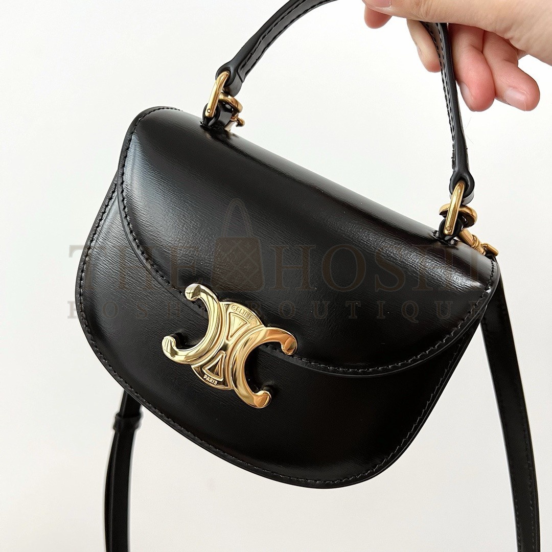 Ce1i*e Mini Besace Clea Bag in Black Calfskin Master Quality