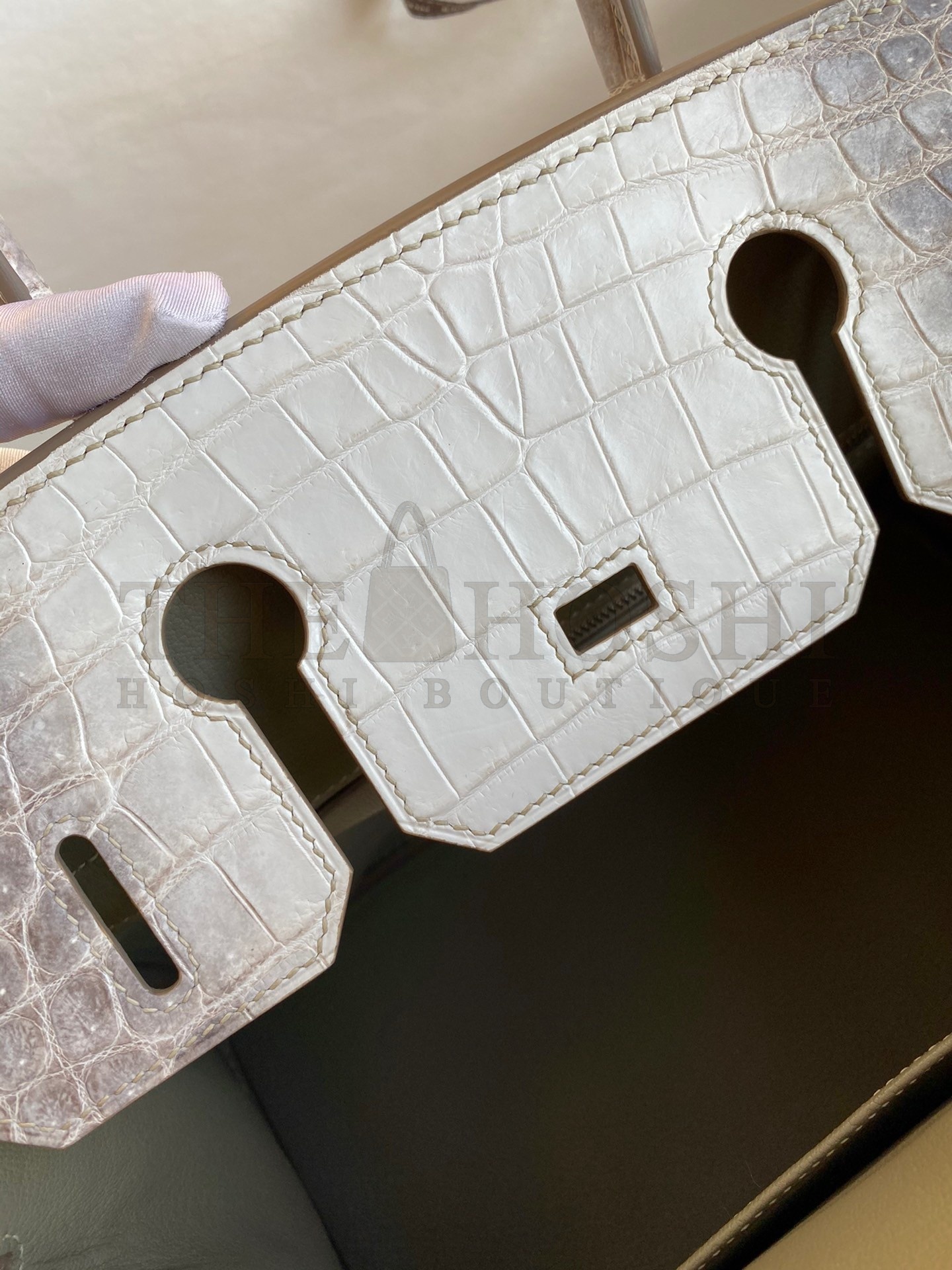 H**me5 Birkin 25 Retourne Bag In Himalaya Niloticus Crocodile Skin Master Quality