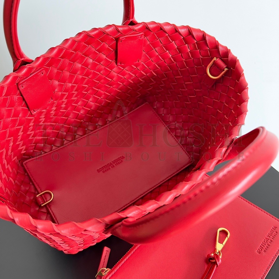 B0tt*ga Ven*ta Cabat Mini Bag In Red Intrecciato Lambskin Master Quality