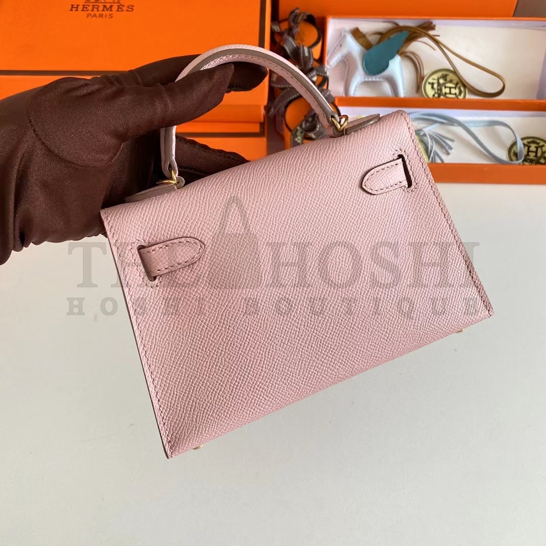 H**me5 Women Mini Kelly 20 Bag Epsom Leather Gold Hardware-Pink Master Quality