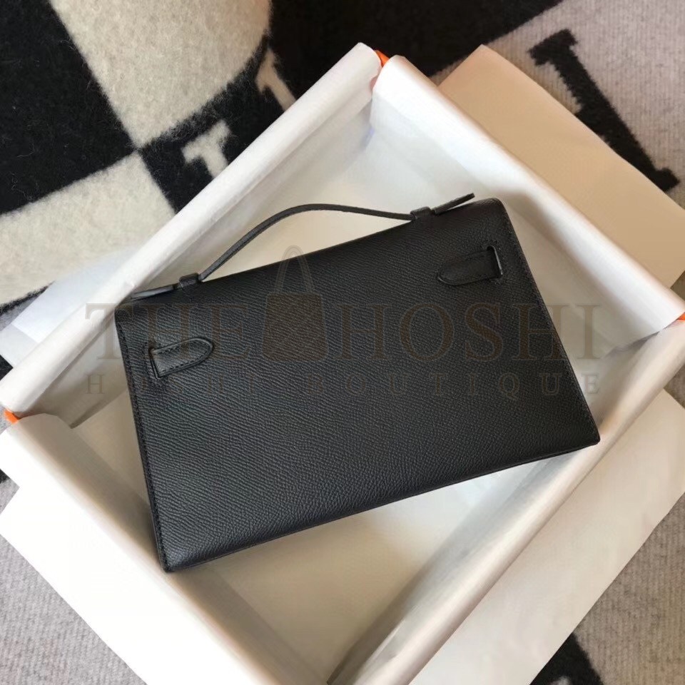 H**me5 Kelly Pochette Bag In Black Epsom Leather Master Quality