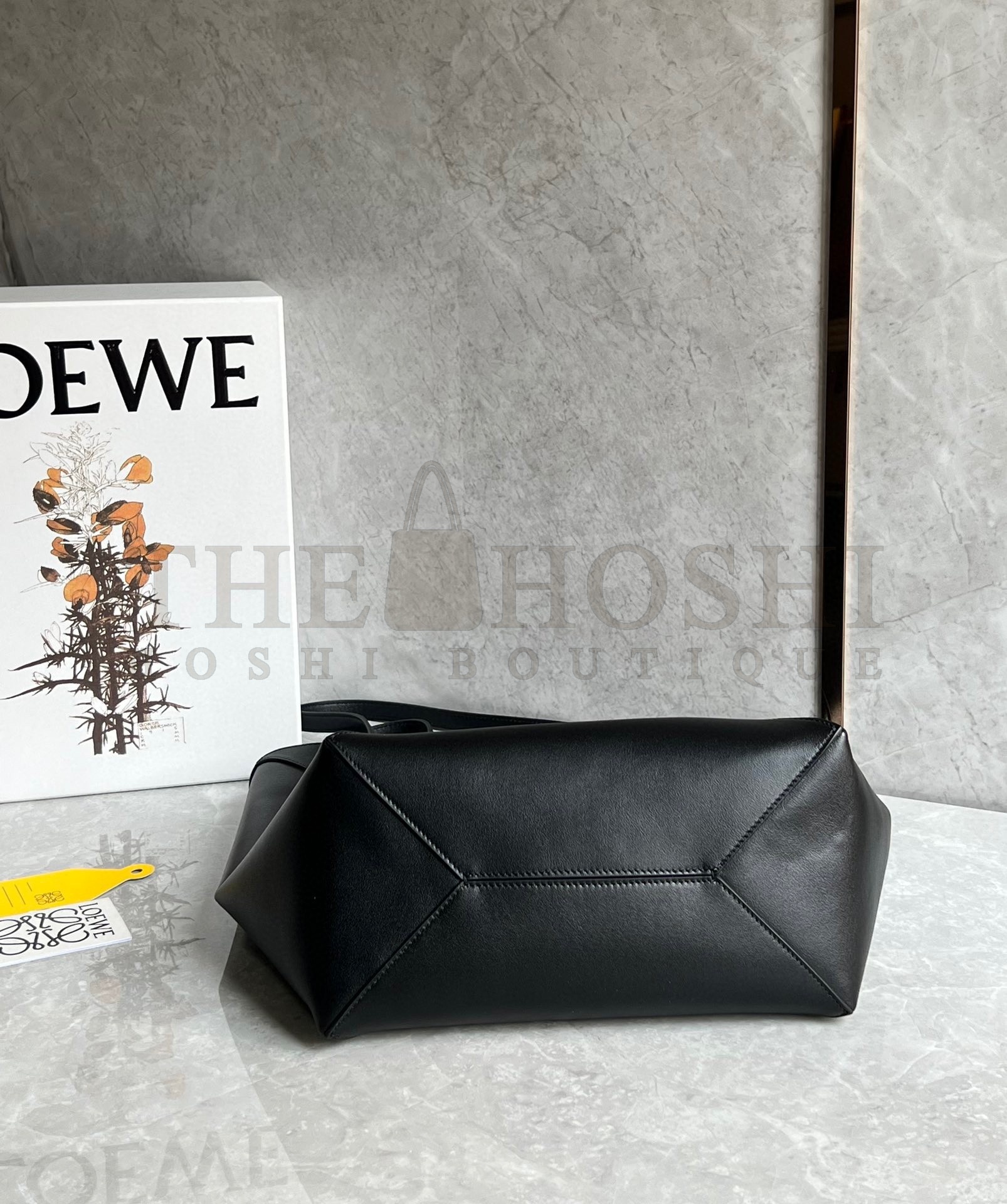 L0ew* Medium Puzzle Fold Tote Bag in Black Calfskin Master Quality
