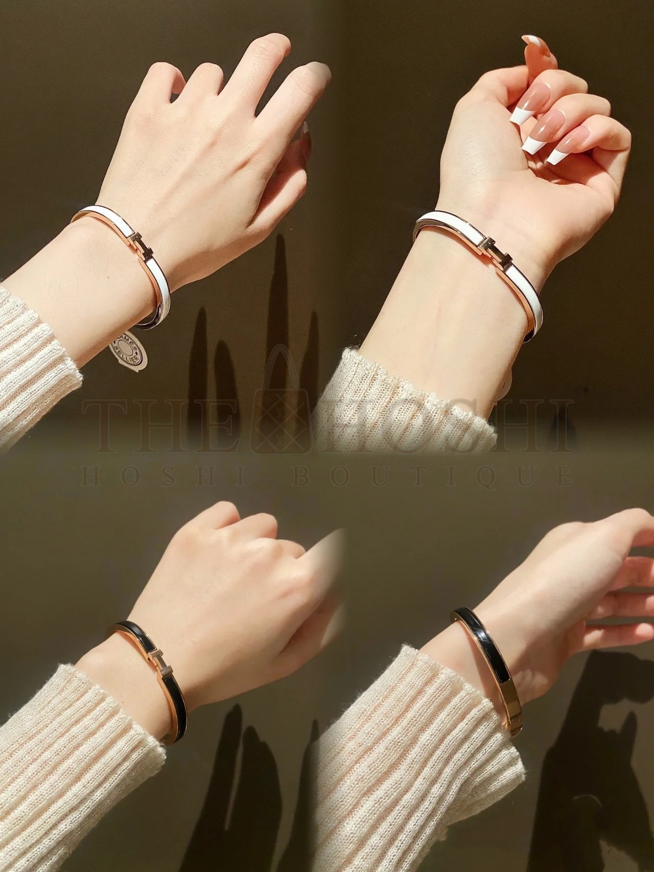 Enamel H**me5 Clic H bracelet, Narrow version, Black & White Master Quality