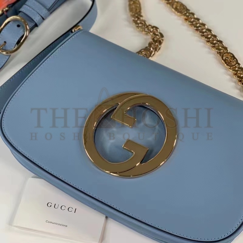 Gvc*1 Women GG Blondie Mini Bag Light Blue Leather Round Interlocking G Master Quality