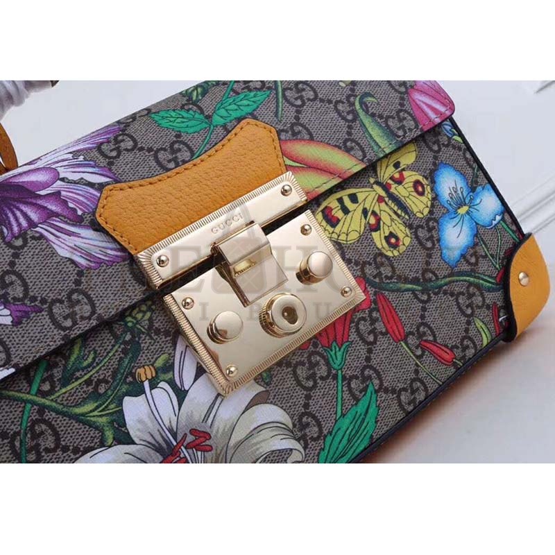 Gvc*1 GG Women Padlock GG Flora Small Bamboo Shoulder-Beige Master Quality