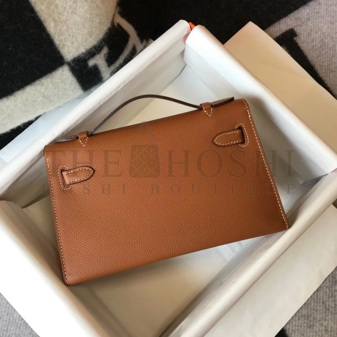 H**me5 Kelly Pochette Clutch Bag In Gold Epsom Leather Master Quality
