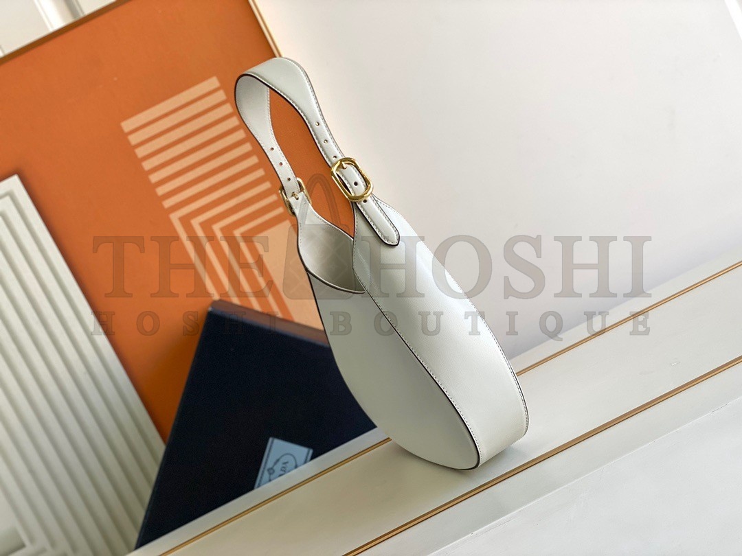 Pra*a Shoulder Bag in White Leather Master Quality