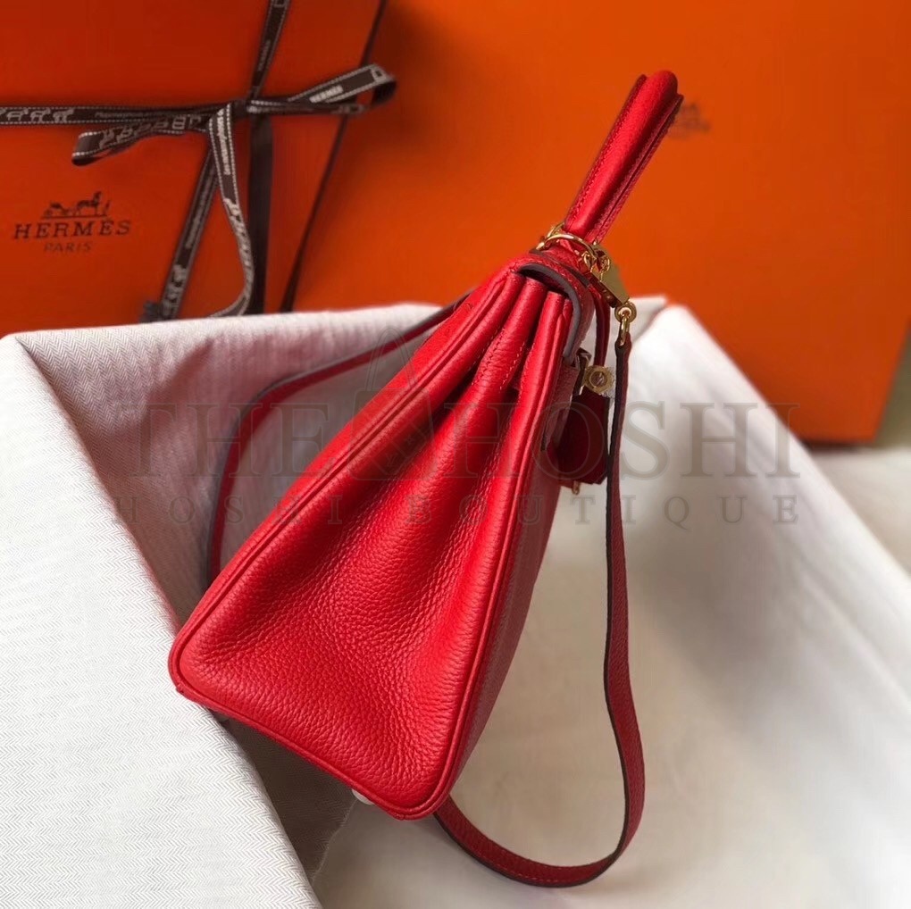 H**me5 Red Clemence Kelly 25cm GHW Bag Master Quality