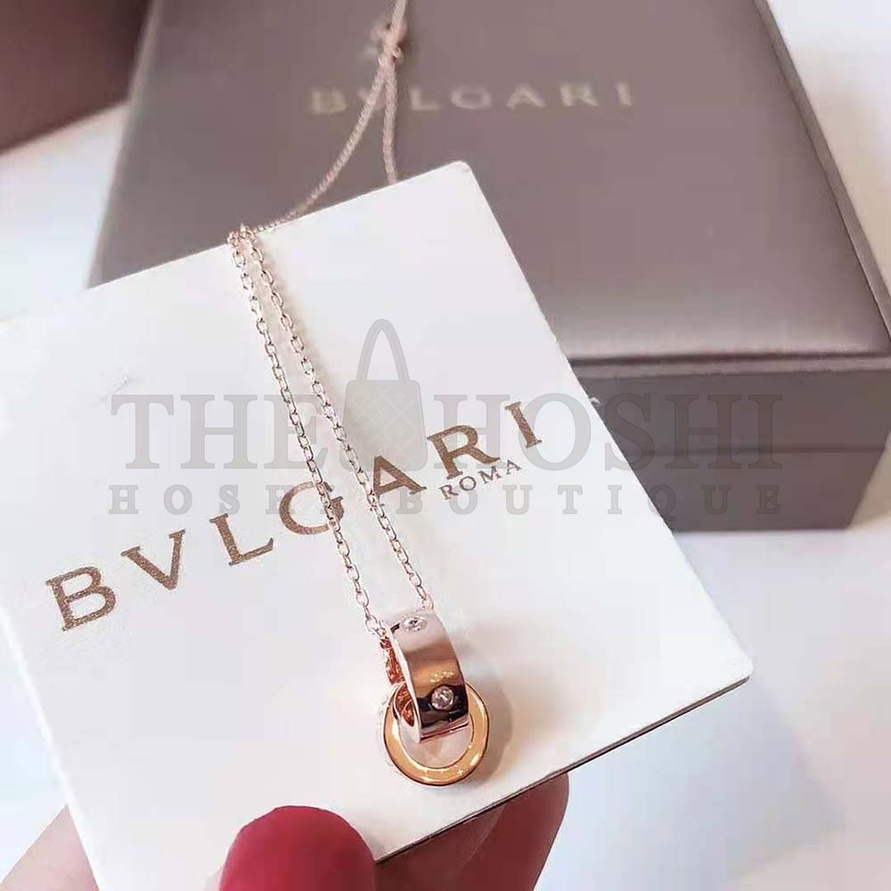 Bv1g*ai Women Necklace with 18 KT Rose Gold Chain Master Quality