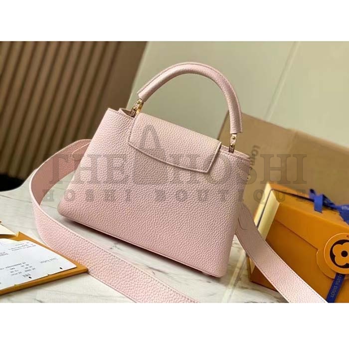 L0vis Vvtt0n LV Women Capucines BB Handbag Galet Gray Taurillon Leather Master Quality
