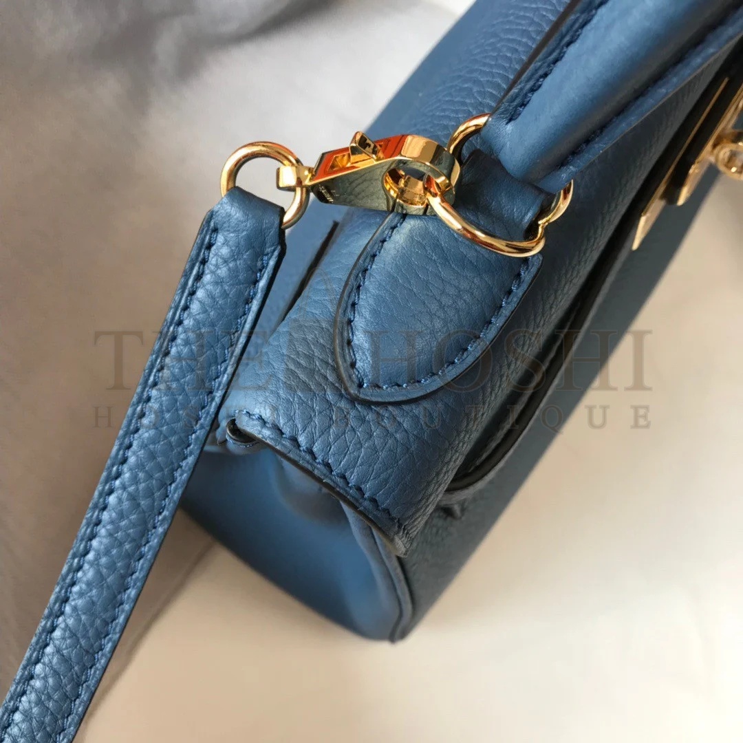 H**me5 Kelly 32cm Retourne Bag in Blue Agate Clemence Leather GHW Master Quality