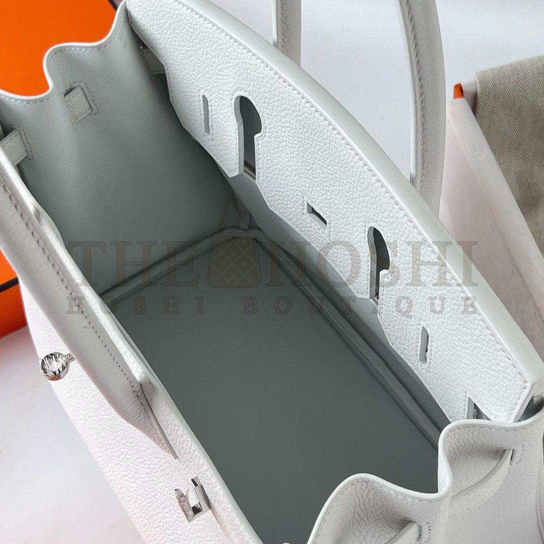 H**me5 Birkin 30 Retourne Handmade Bag In White Clemence Leather Master Quality