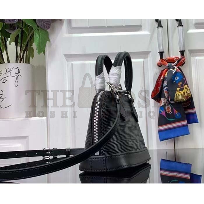 L0vis Vvtt0n LV Women Nano Alma Handbag Black Epi Grained Cowhide Leather Master Quality