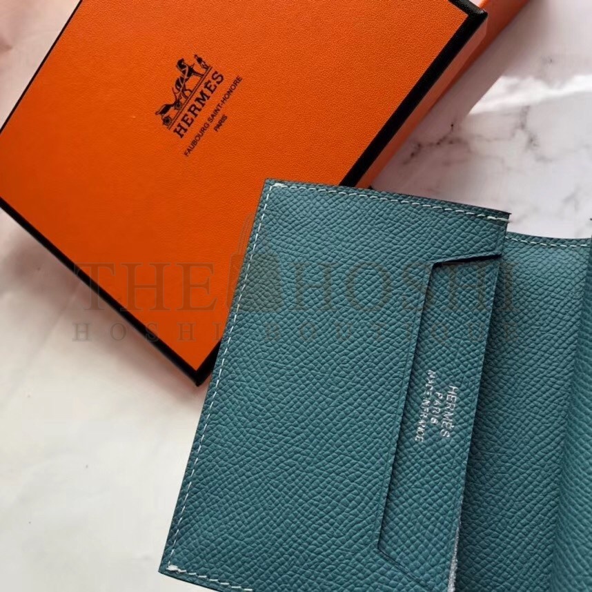 H**me5 Bearn Mini Wallet In Blue Jean Epsom Leather Master Quality