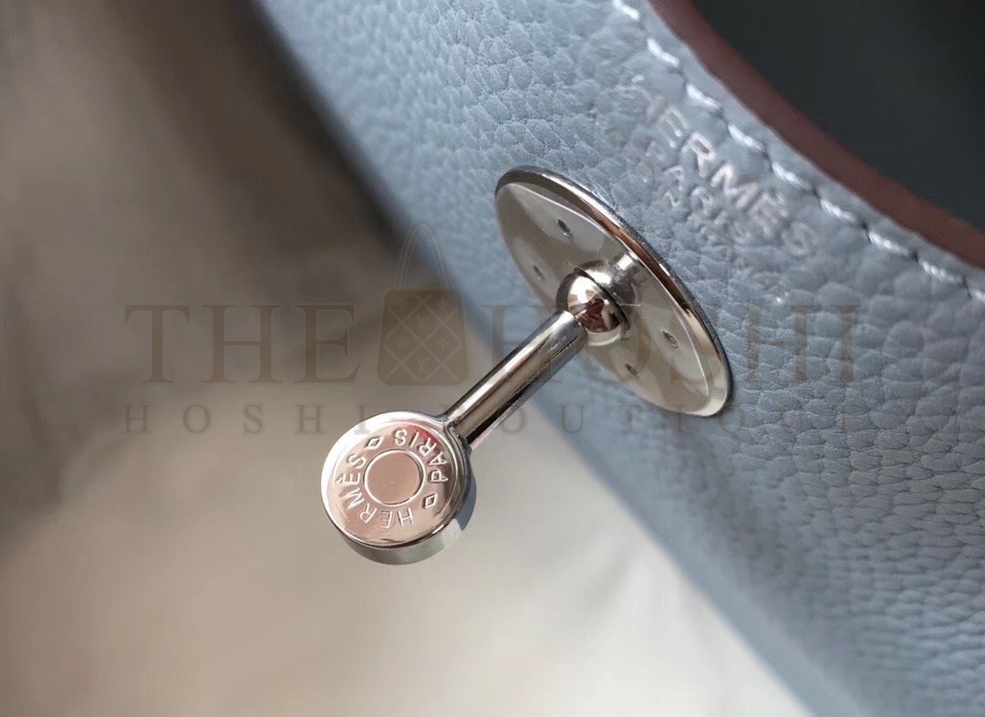 H**me5 Lindy 30cm Bag In Blue Lin Clemence Leather Master Quality