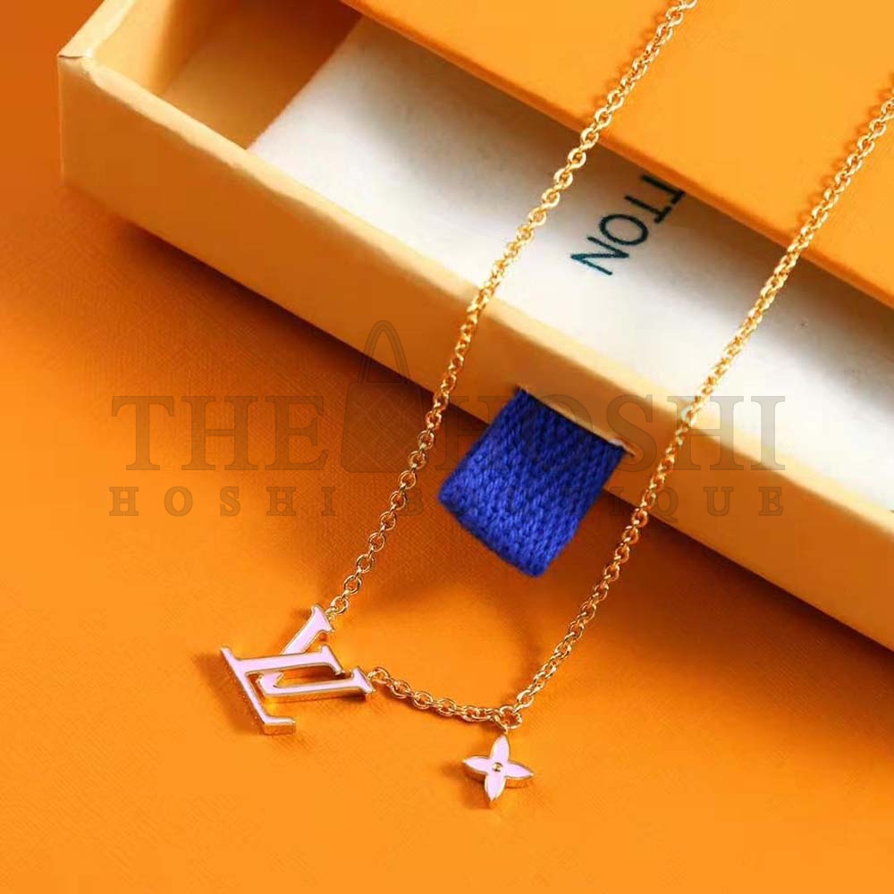 L0vis Vvtt0n Women LV Iconic Enamel Necklace-Pink Master Quality