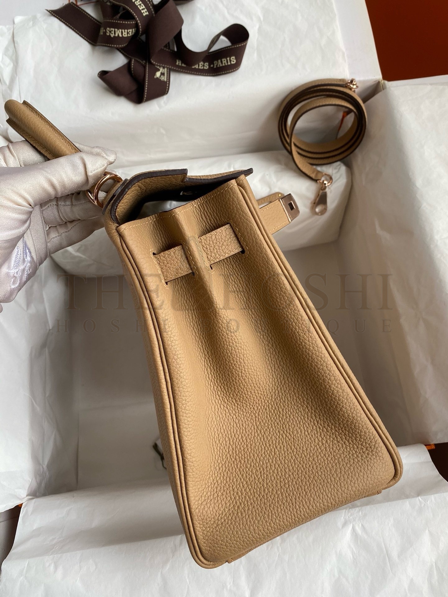 H**me5 Kelly Retourne 28 Handmade Bag In Chai Clemence Leather Master Quality