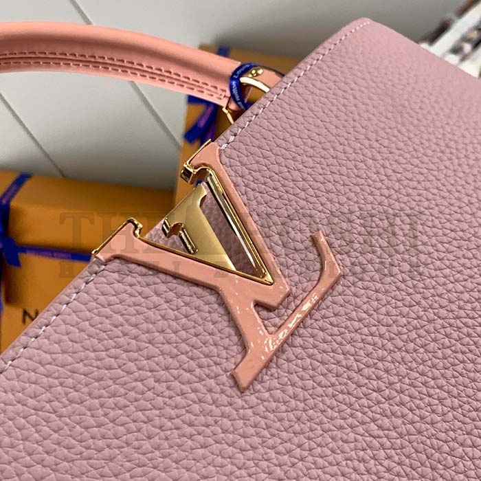 L0vis Vvtt0n LV Women Capucines BB Handbag Pearly Pink Taurillon Leather Master Quality