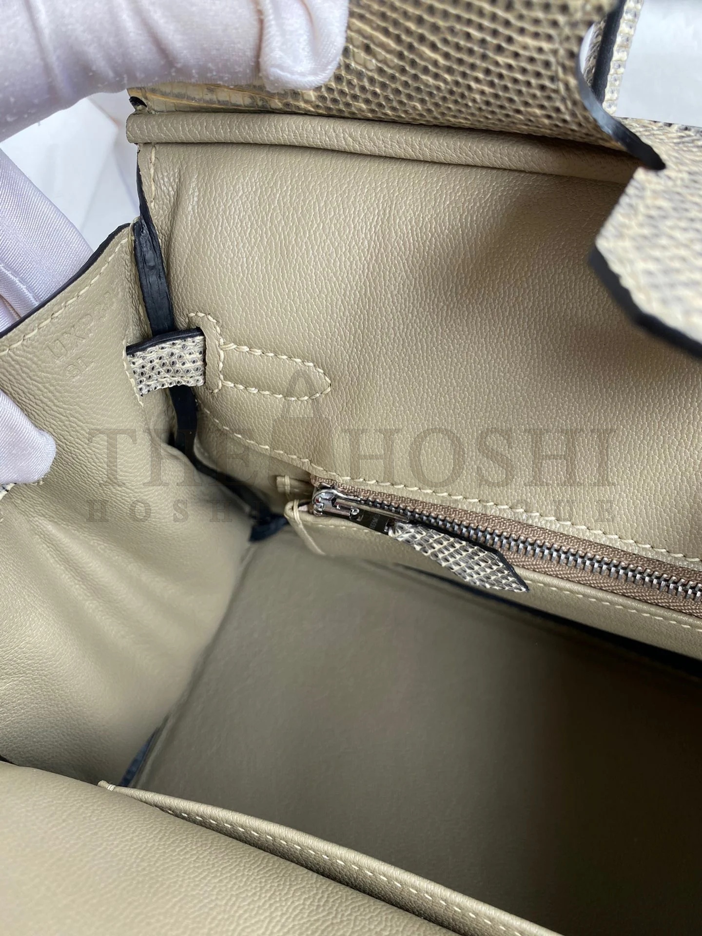 H**me5 Birkin 25 Retourne Handmade Bag In Ombre Lizard Leather Master Quality