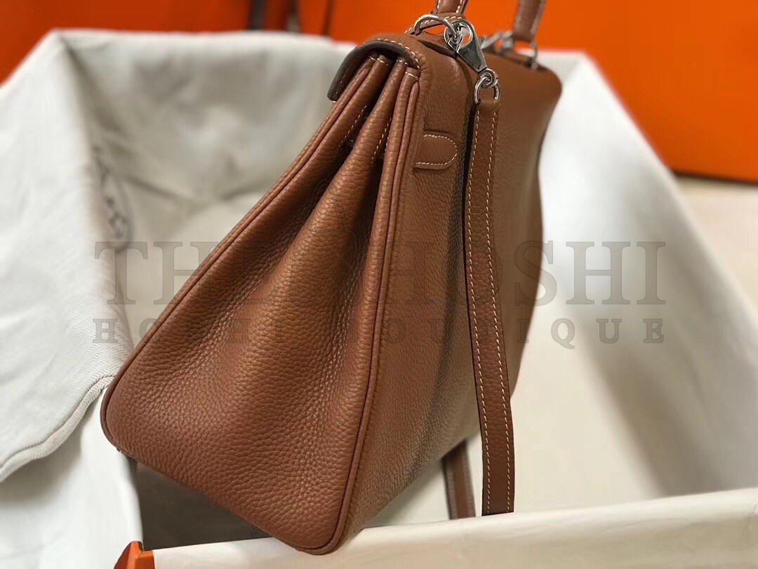 H**me5 Brown Clemence Kelly 32cm Retourne Bag Master Quality
