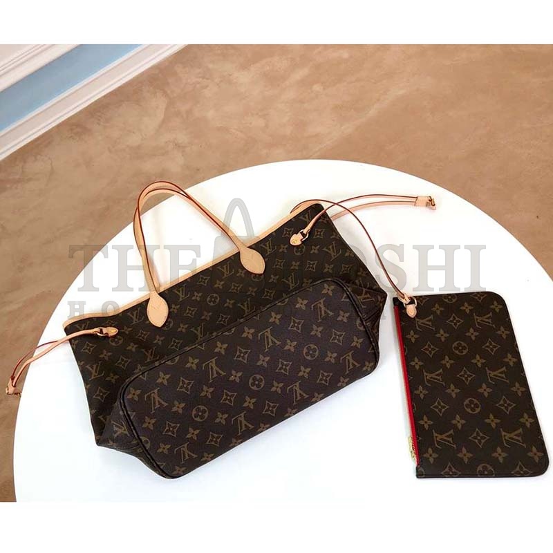 L0vis Vvtt0n LV Women Neverfull MM Bag in Monogram Canvas-Brown Master Quality