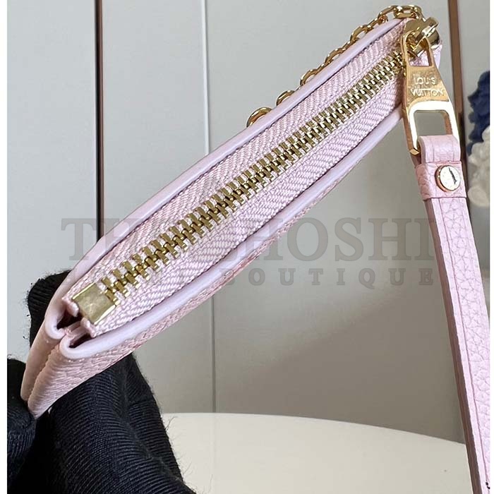 L0vis Vvtt0n LV Women Key Pouch Pink Monogram Empreinte Embossed S*pple Grained Cowhide Leather Master Quality