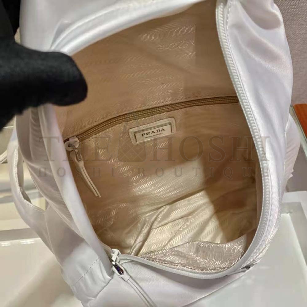 Pra*a Unisex Re-Nylon and Leather Backpack-White Master Quality