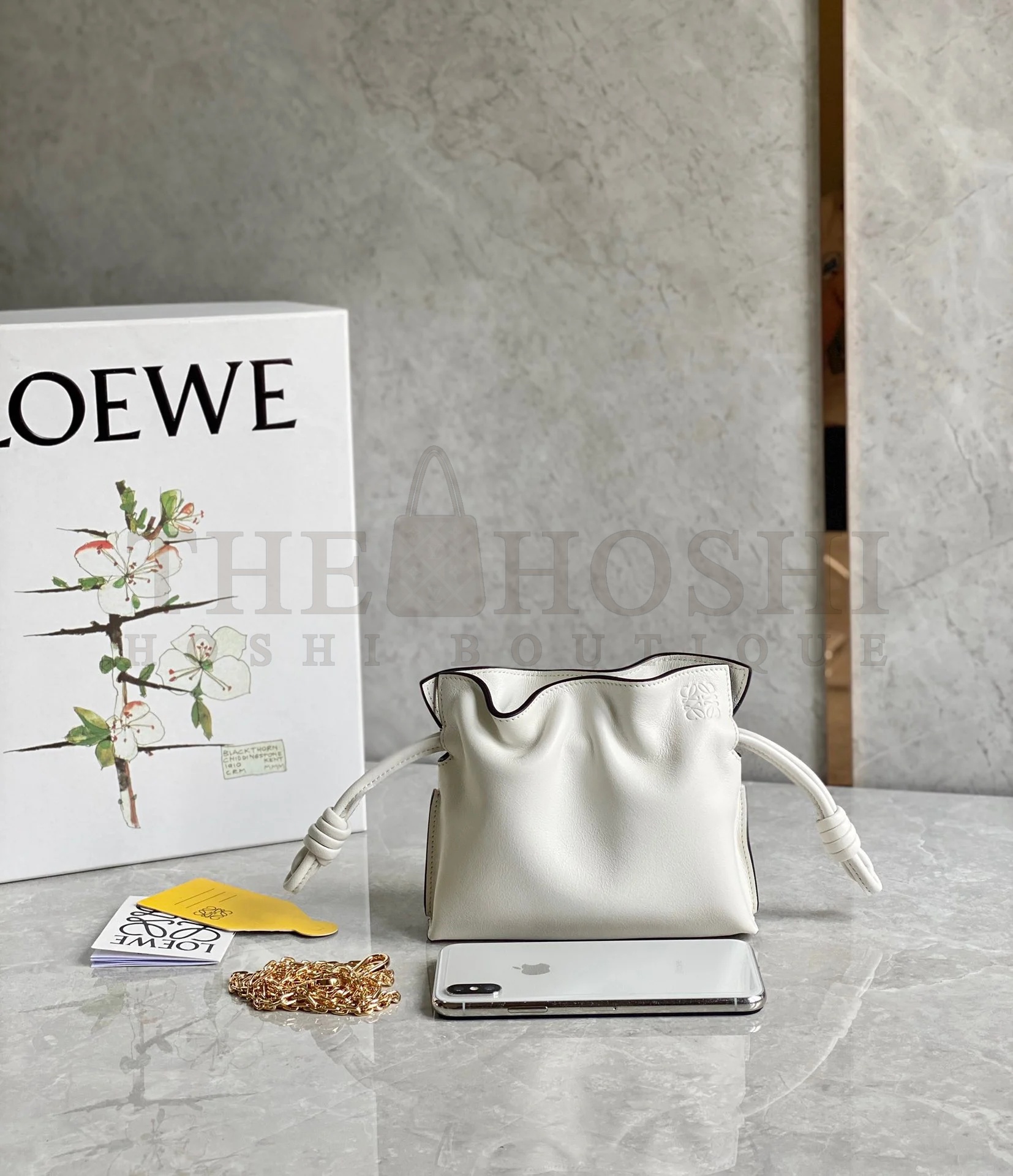 L0ew* Flamenco Nano Clutch In White Nappa Leather Master Quality