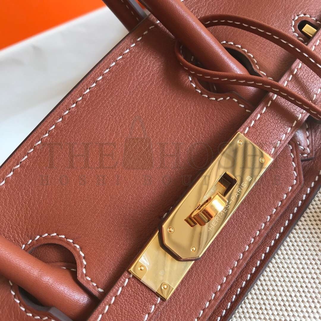 H**me5 Birkin 30cm Bag In Toile H Canvas With Barenia Leather Master Quality