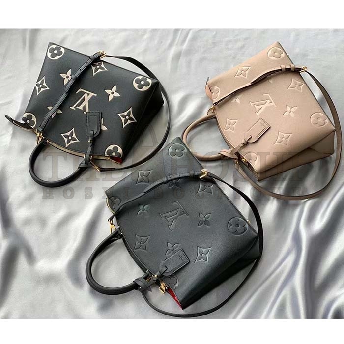 L0vis Vvtt0n LV Women Petit Palais Handbag Noir Embossed Grained Cowhide Leather Master Quality