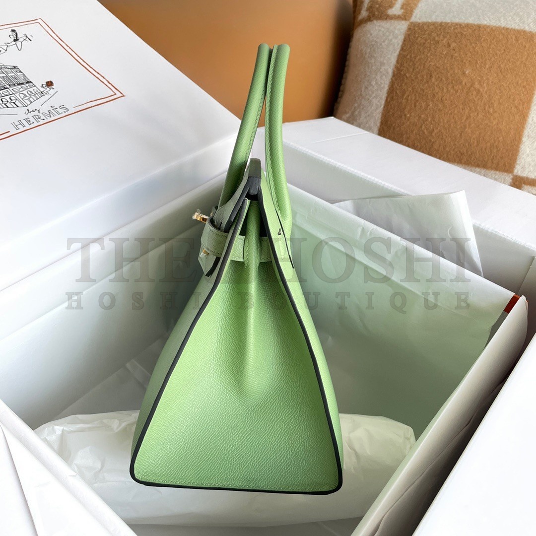 H**me5 Birkin 30 Sellier Handmade Bag In Vert Criquet Epsom Calfskin Master Quality