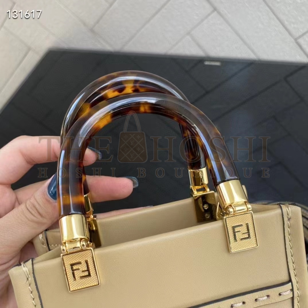 F**di Women Mini Sunshine Shopper Pale Pink Leather Mini Bag Master Quality