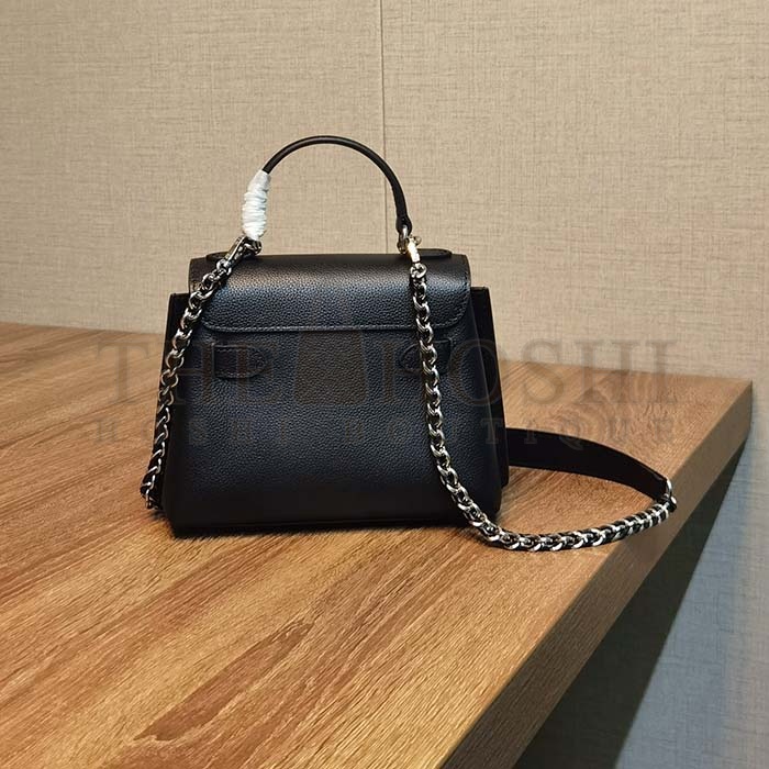 L0vis Vvtt0n LV Women Lockme Ever Mini Handbag Black Grained Calf Leather Master Quality