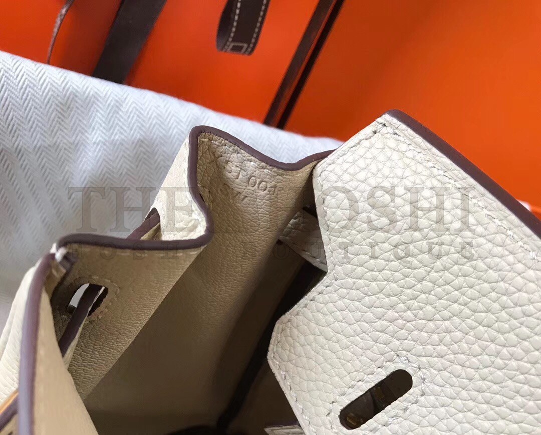 H**me5 Birkin 25 Bag In Beton Clemence Leather with GHW Master Quality
