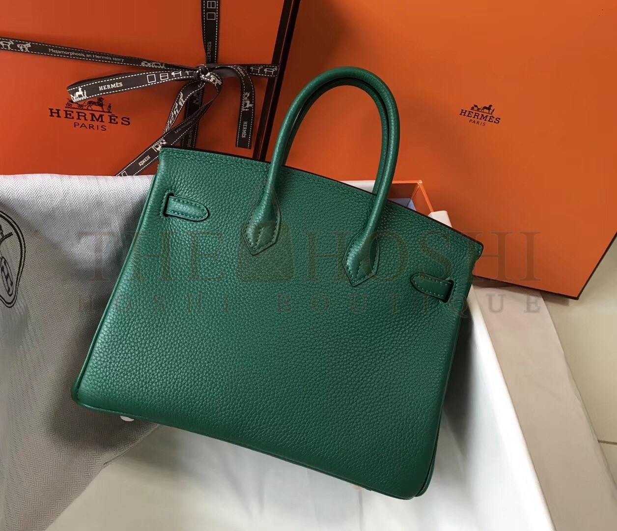 H**me5 Birkin 25cm Bag In Malachite Clemence Leather Master Quality