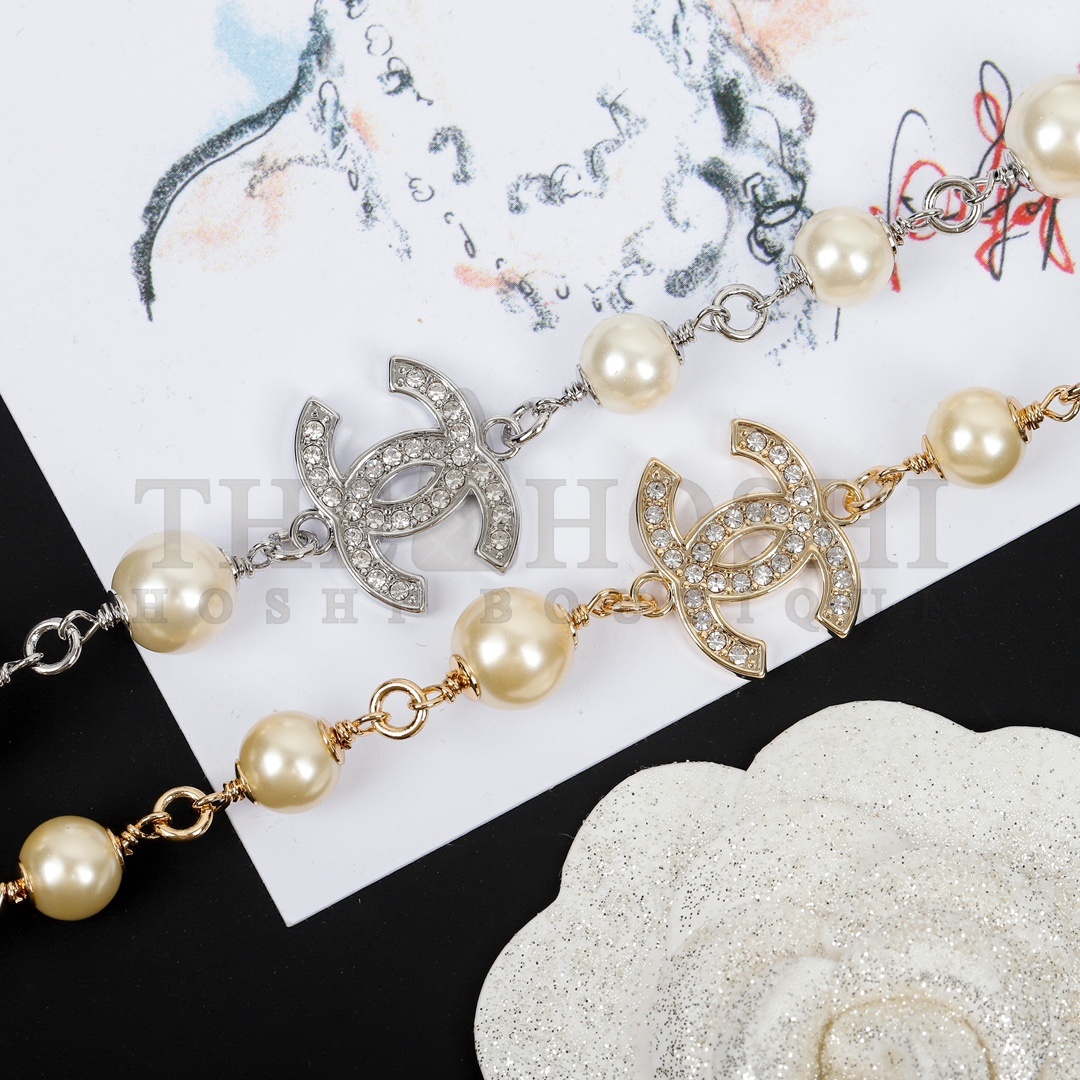 Ch**el necklace Swarovski pearls (only has silve) Master Quality